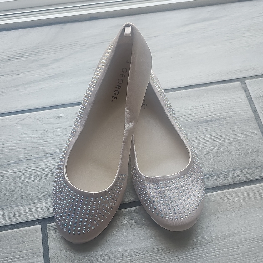 George Women's Blush Rhinestone Flats